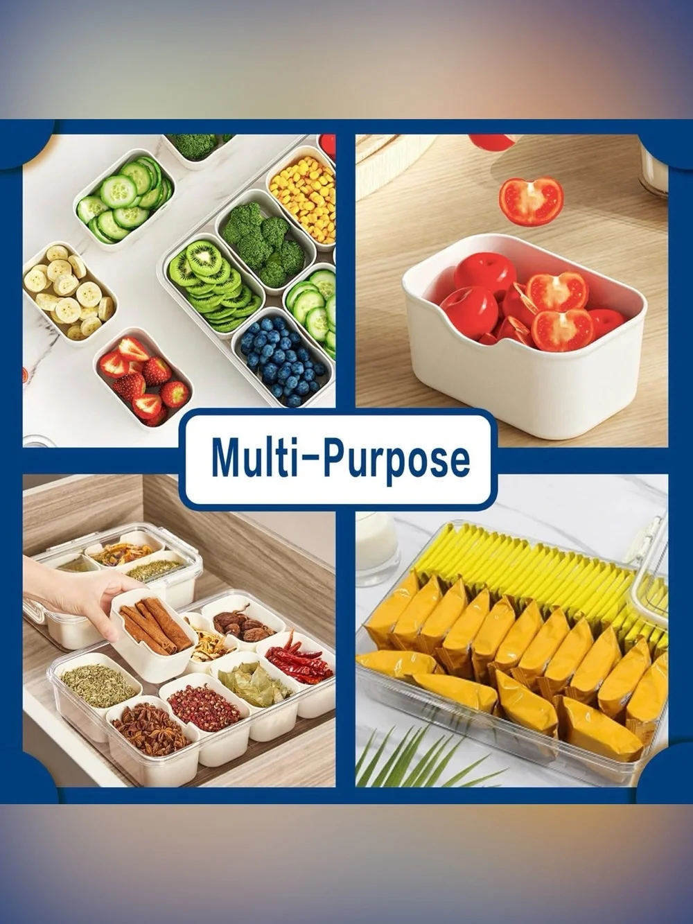 Pure Future Air-Tight Snackle Box Container -Divided Serving Tray